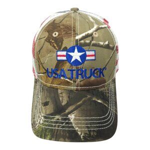 USA Truck Realtree AP Camo Flag Mesh Strapback Cap Trucker Baseball Hat America